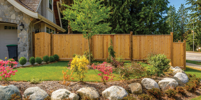 Create a modern yard with a DIY wood fence
